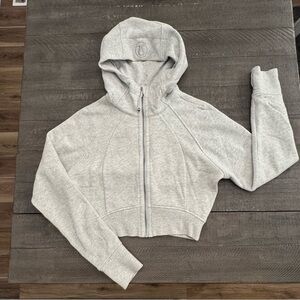 NWOT Lululemon Cropped Full Zip Hoodie-Heather Gray